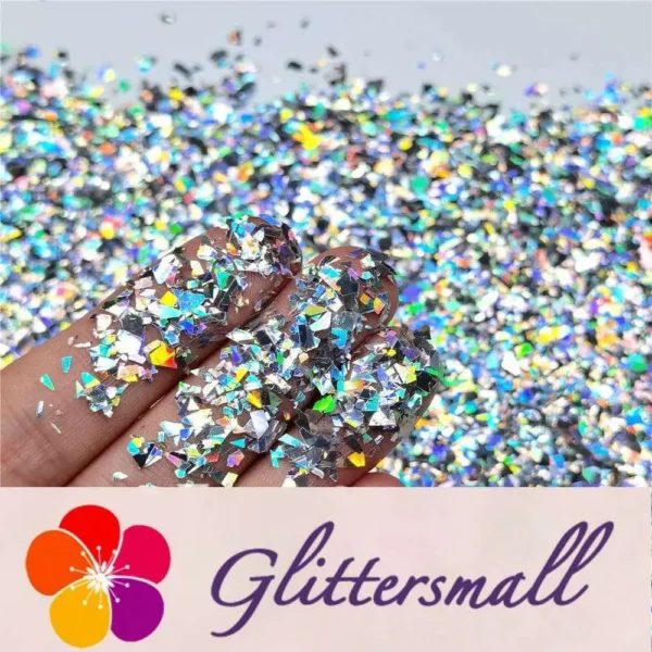 IMG_20200916_213342.webp Holographic Silver Cellophane Glitter Flakes Holo Shards LB0100 4x4