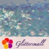 9mm Snowflake Shaped Iridescent Blue Translucent Glitter C021