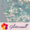 9mm Snowflake Shaped Iridescent Blue Translucent Glitter C021
