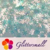 9mm Snowflake Shaped Iridescent Blue Translucent Glitter C021