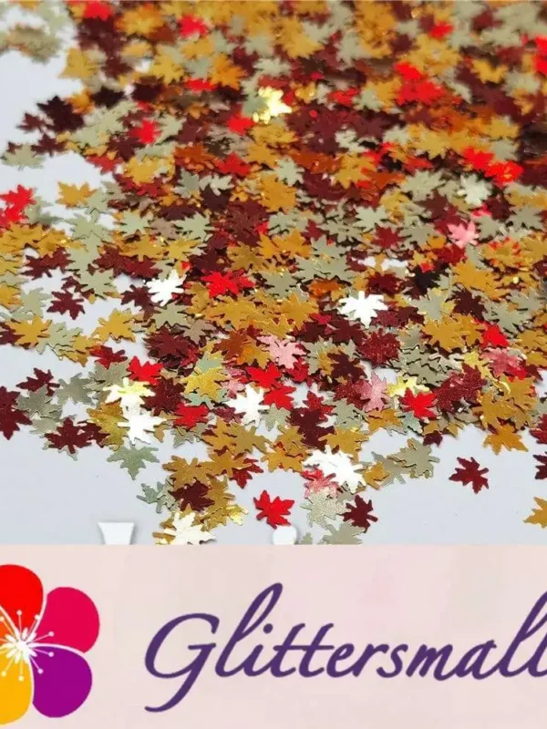 6mm Mixed Maple Leaf Leaves Shaped Glitter FY-23