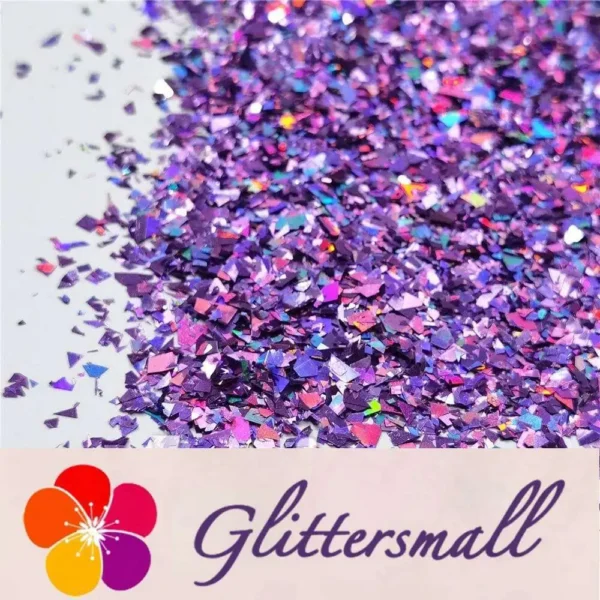 Holographic Light Purple Cellophane Glitter Flakes Holo Shards LB0802 4x4