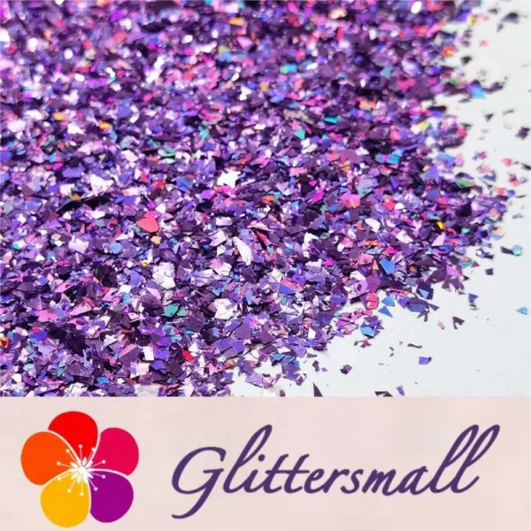 Holographic Light Purple Cellophane Glitter Flakes Holo Shards LB0802 4x4