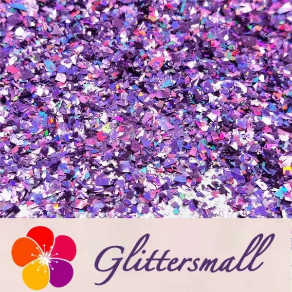Holographic Light Purple Cellophane Glitter Flakes Holo Shards LB0802 4x4