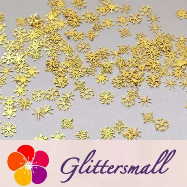 IMG_20201019_155811_2bc30cba-e4e0-4859-aaa5-88990c3eeb46.webp 3mm Golden Mixed Snowflakes Shaped Metal Glitter MC201