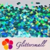 9mm Butterfly Shaped Holographic Teal Green Glitter LB0702
