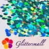 9mm Butterfly Shaped Holographic Teal Green Glitter LB0702