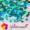 9mm Butterfly Shaped Holographic Teal Green Glitter LB0702