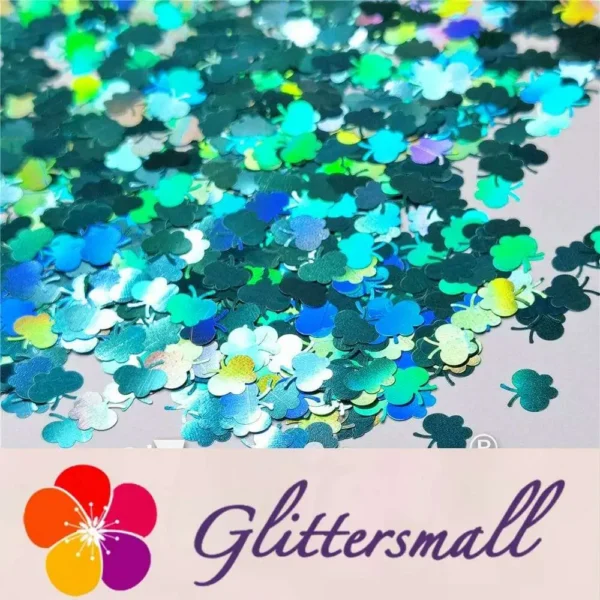 9mm Butterfly Shaped Holographic Teal Green Glitter LB0702