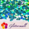 9mm Butterfly Shaped Holographic Teal Green Glitter LB0702