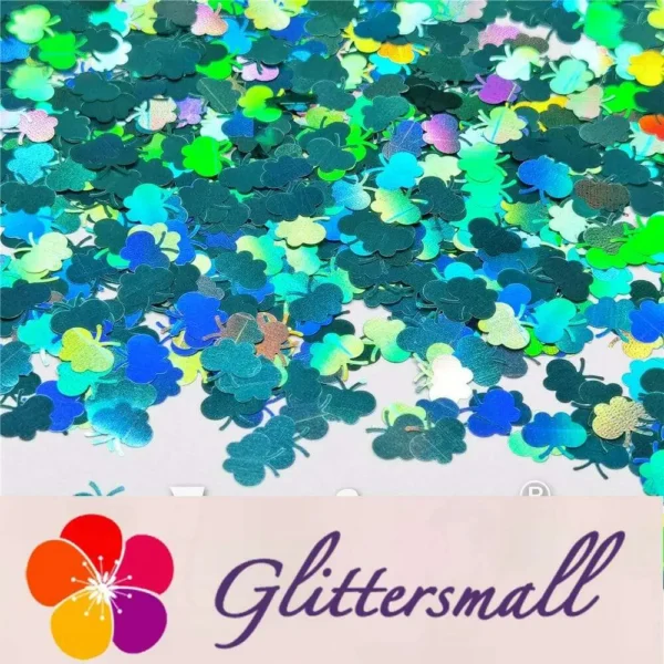 9mm Butterfly Shaped Holographic Teal Green Glitter LB0702