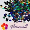 9mm Butterfly Shaped Holographic Black Glitter LB01000