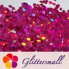 9mm Butterfly Shaped Holographic Rose Red Glitter LB0912