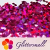 9mm Butterfly Shaped Holographic Rose Red Glitter LB0912