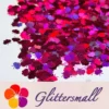 9mm Butterfly Shaped Holographic Rose Red Glitter LB0912