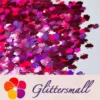 9mm Butterfly Shaped Holographic Rose Red Glitter LB0912