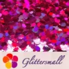 9mm Butterfly Shaped Holographic Rose Red Glitter LB0912