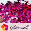 9mm Butterfly Shaped Holographic Rose Red Glitter LB0912