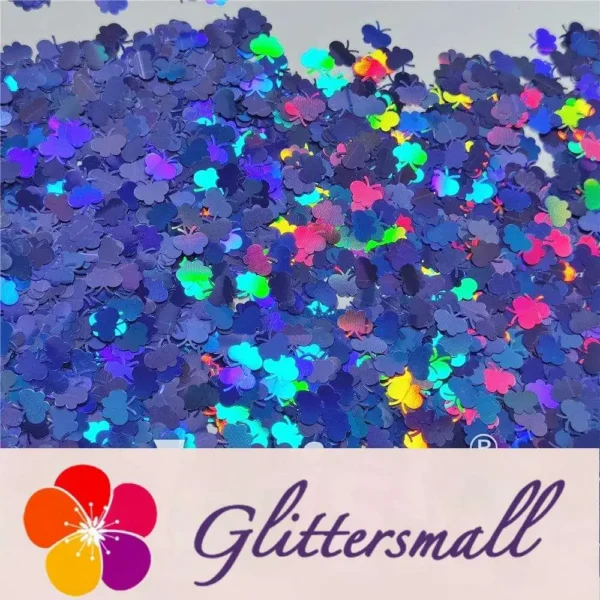 9mm Butterfly Shaped Holographic Sea Blue Glitter LB0709