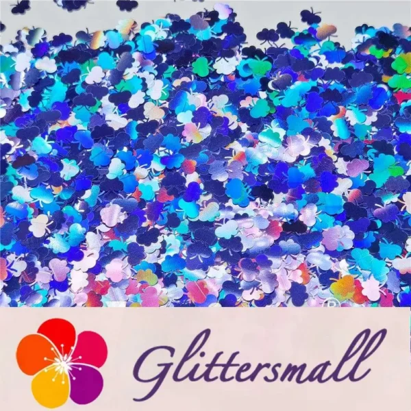 9mm Butterfly Shaped Holographic Sea Blue Glitter LB0709