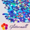 9mm Butterfly Shaped Holographic Sea Blue Glitter LB0709