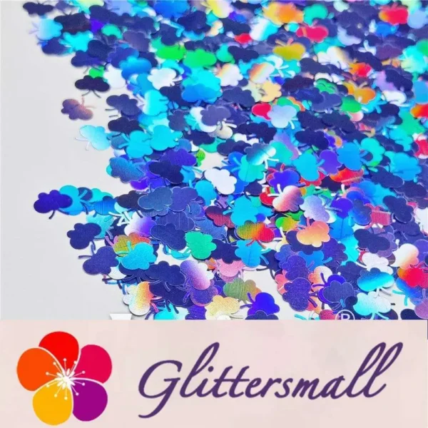 9mm Butterfly Shaped Holographic Sea Blue Glitter LB0709