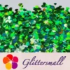 9mm Butterfly Shaped Holographic Green Glitter LB0600