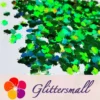 9mm Butterfly Shaped Holographic Green Glitter LB0600