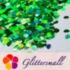 9mm Butterfly Shaped Holographic Green Glitter LB0600