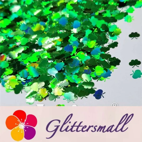 9mm Butterfly Shaped Holographic Green Glitter LB0600