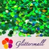 9mm Butterfly Shaped Holographic Green Glitter LB0600
