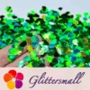 9mm Butterfly Shaped Holographic Green Glitter LB0600