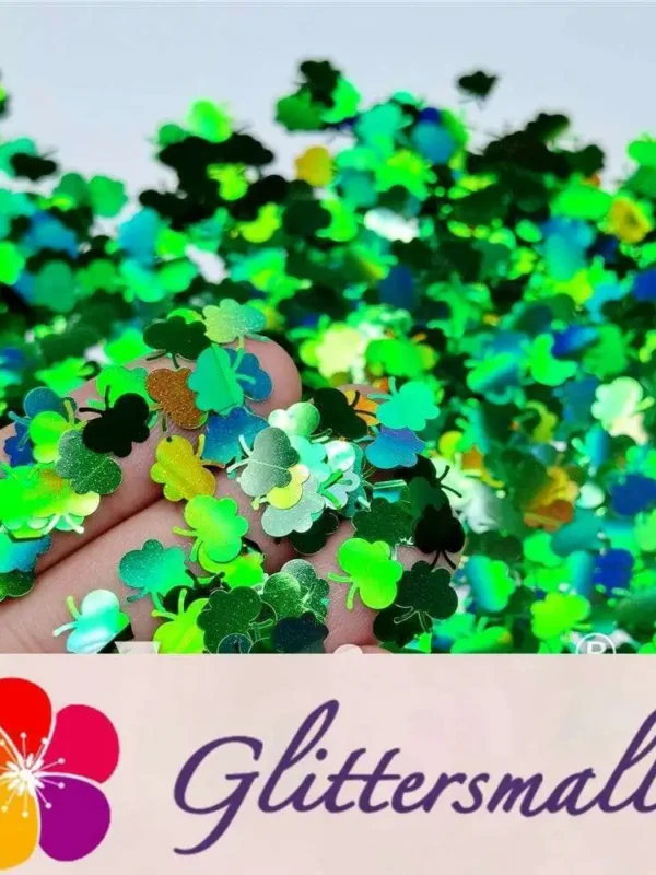9mm Butterfly Shaped Holographic Green Glitter LB0600
