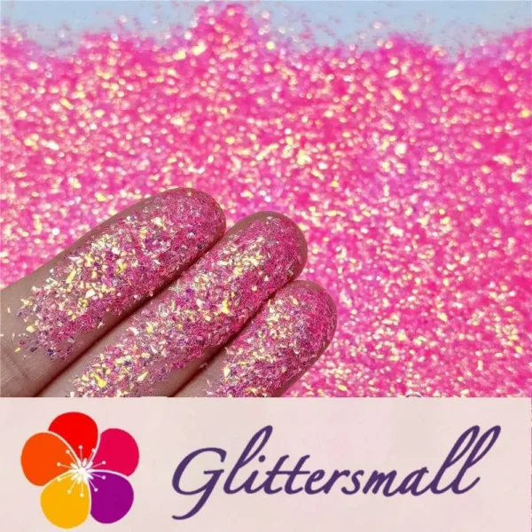 IMG_20201112_205005.webp Fluorescent Pink Iridescent Cellophane Glitter Shards (Flakes) FC339 2x2