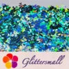 9mm Fish Tail Shaped Holographic Teal Green Glitter LB0702