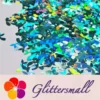 9mm Fish Tail Shaped Holographic Teal Green Glitter LB0702