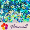 9mm Fish Tail Shaped Holographic Teal Green Glitter LB0702