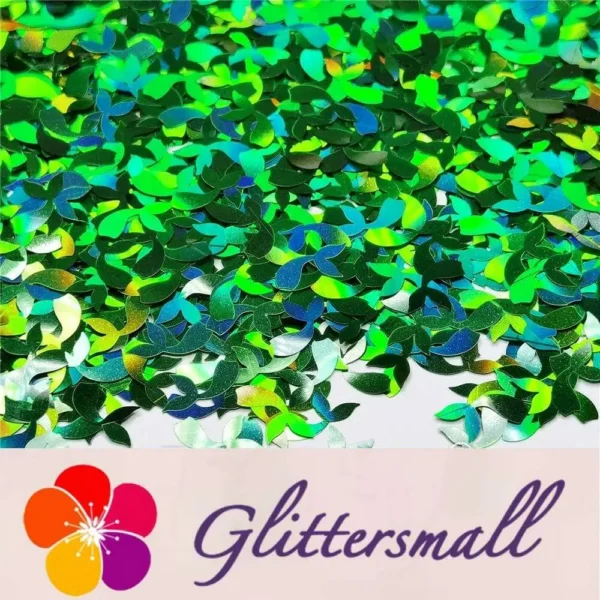 IMG_20201112_210953.webp 9mm Fish Tail Shaped Holographic Green Glitter LB0600