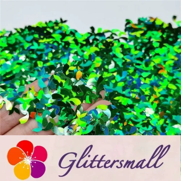 IMG_20201112_211014.webp 9mm Fish Tail Shaped Holographic Green Glitter LB0600