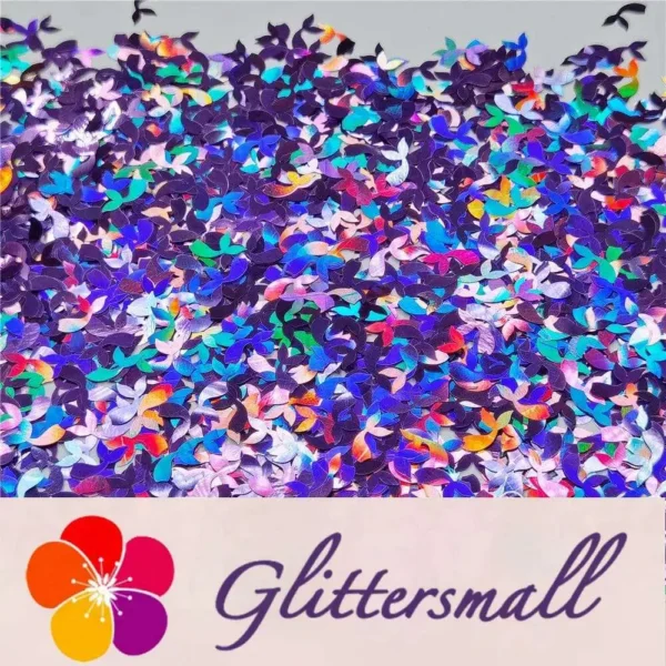 IMG_20201112_211226.webp 9mm Fish Tail Shaped Holographic Light Purple Glitter LB0802