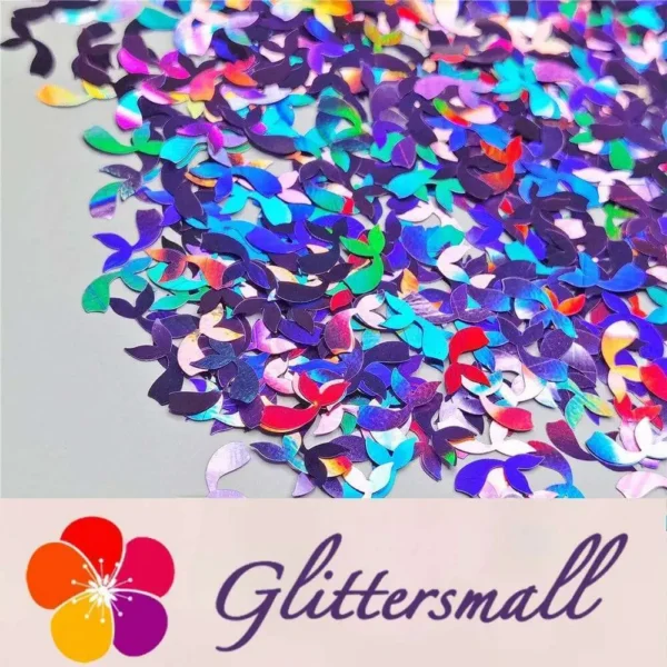IMG_20201112_211238.webp 9mm Fish Tail Shaped Holographic Light Purple Glitter LB0802