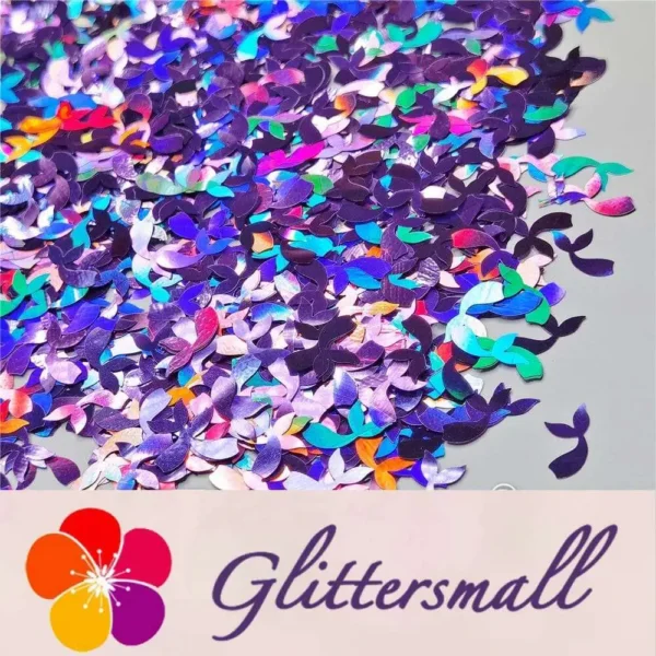 IMG_20201112_211245.webp 9mm Fish Tail Shaped Holographic Light Purple Glitter LB0802