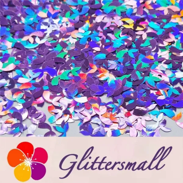 IMG_20201112_211318.webp 9mm Fish Tail Shaped Holographic Light Purple Glitter LB0802