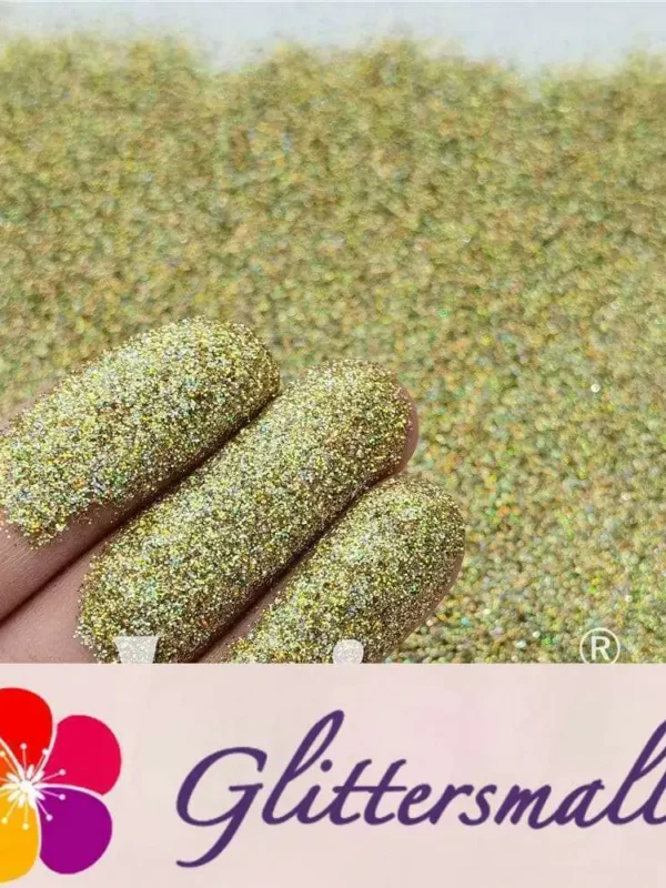 0.2mm Professional Cosmetic Glitter For Lip Gloss Holographic Light Gold FCHL222