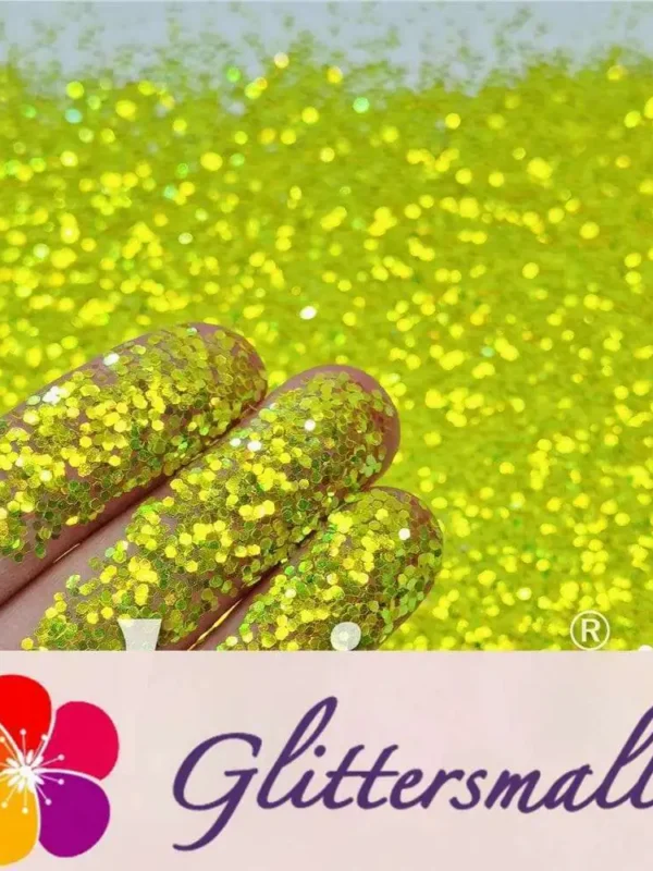 1mm Fluorescent Green High Brightness Iridescent Glitter FC330