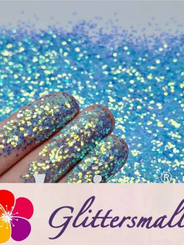 1mm Fluorescent Blue High Brightness Iridescent Glitter FC337A
