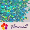 9mm Flame Or Fire Shaped Holographic Teal Green Glitter LB0702