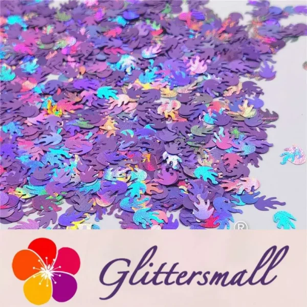 IMG_20201221_133735.webp 9mm Flame Or Fire Shaped Holographic Light Purple Glitter LB0802
