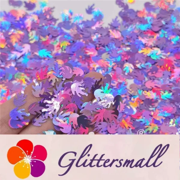 IMG_20201221_133906.webp 9mm Flame Or Fire Shaped Holographic Light Purple Glitter LB0802