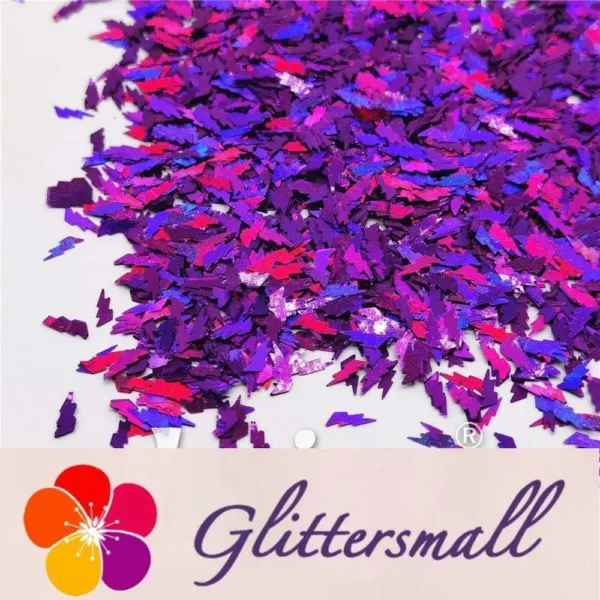 IMG_20201221_154837_7d9c275d-70a5-469f-9626-e5d6da02f0d4.webp 4mm Thunder Or Lightning Shaped Holographic Purple Glitter LB0800